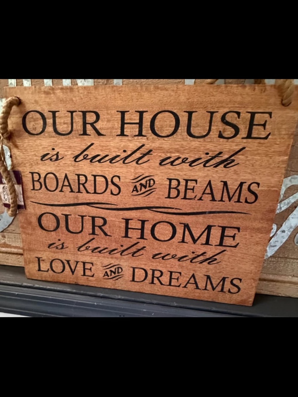 Rustic Brown Wooden Wall Sign - "Our House" Home Accent